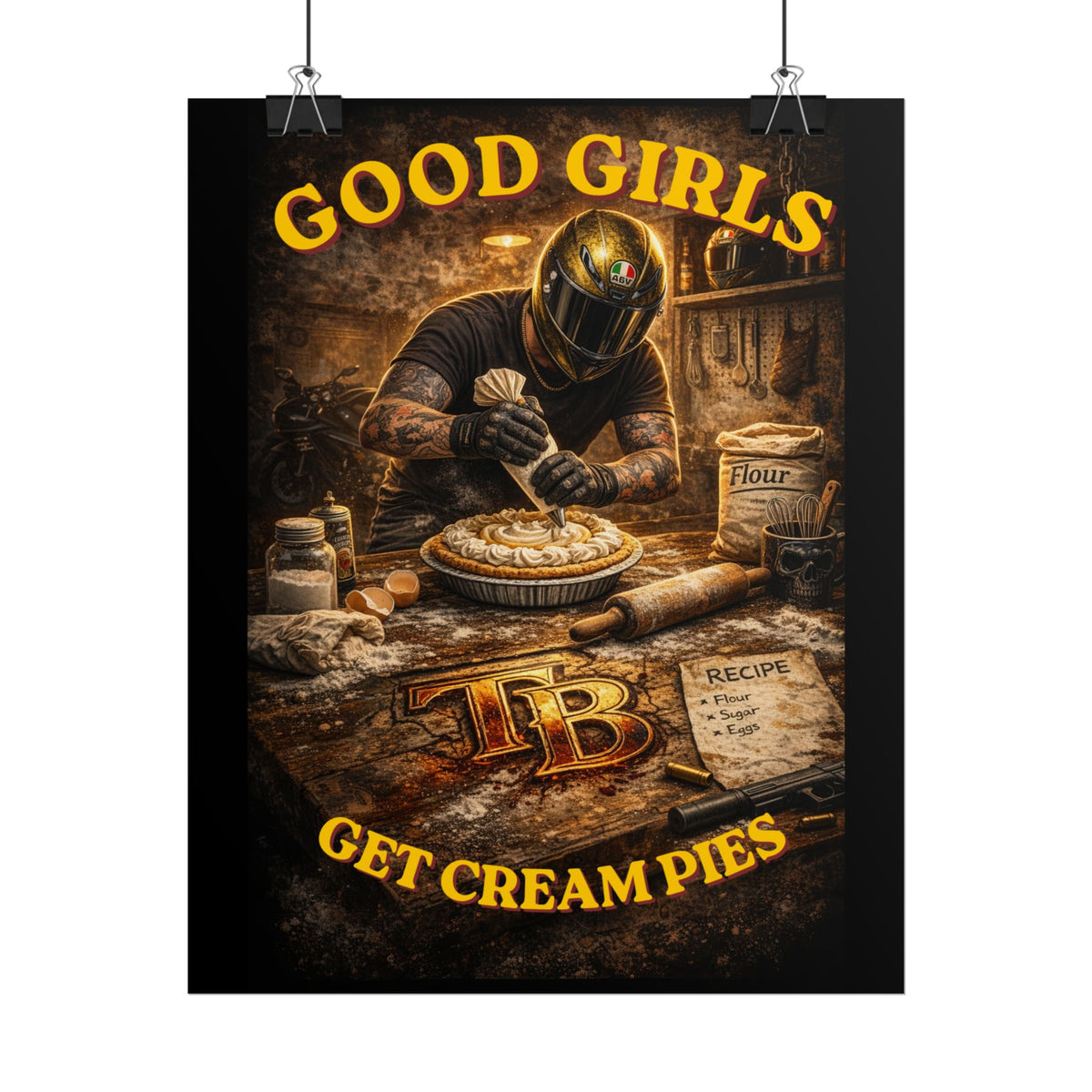 TheTattedBiker- Domesticated Tatted Cream Pie Poster