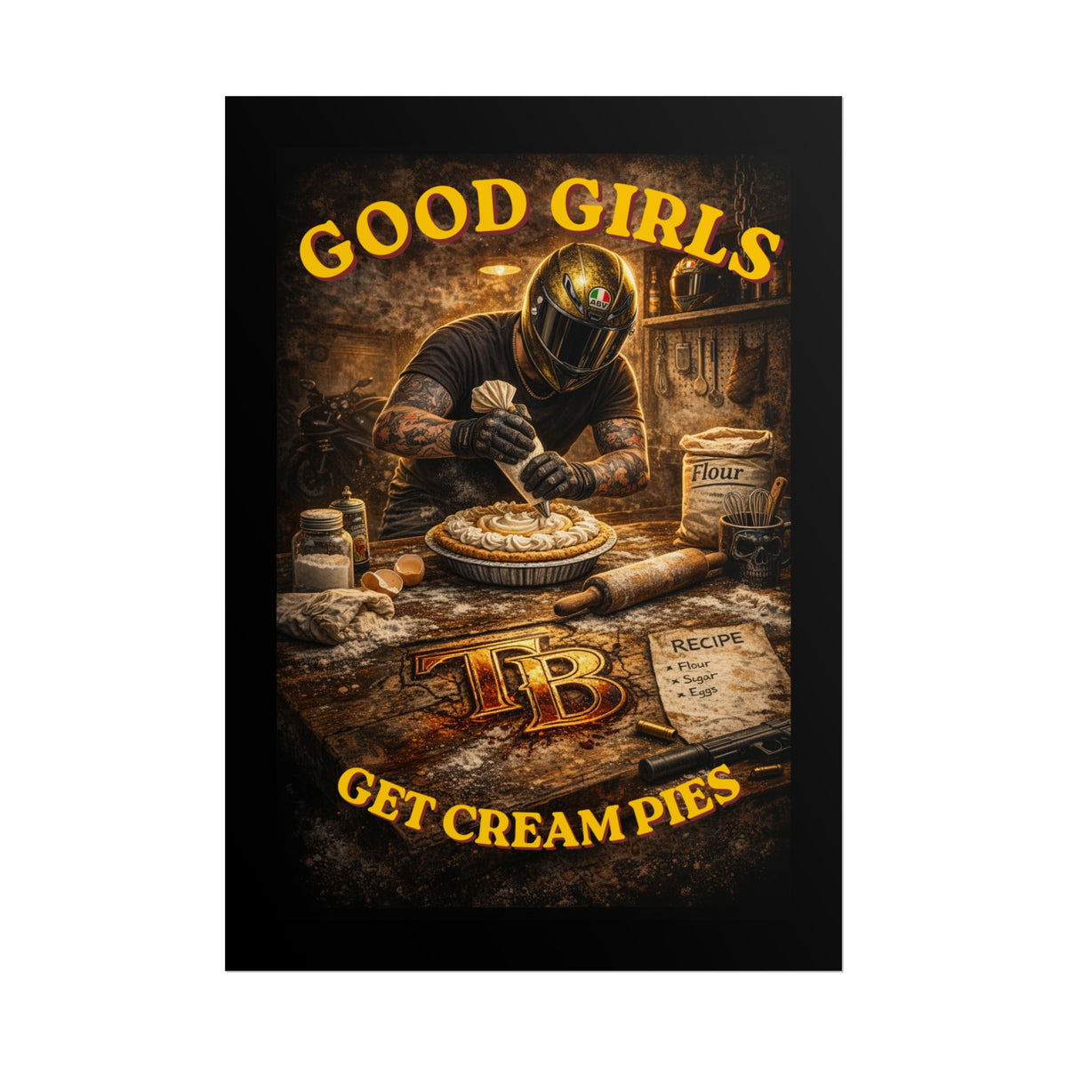TheTattedBiker- Domesticated Tatted Cream Pie Poster