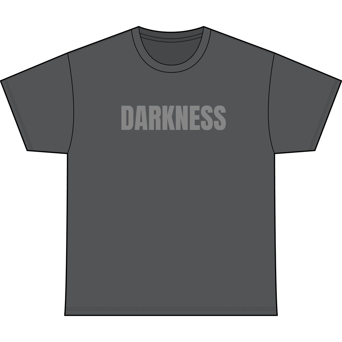 TheTattedBiker Darkness Graphic Tee — Minimalist Gothic Text Shirt