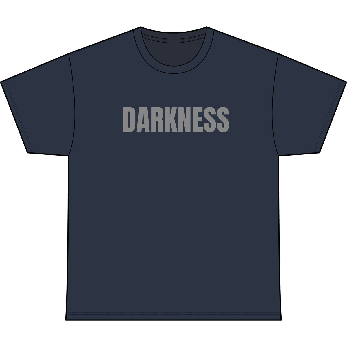 TheTattedBiker Darkness Graphic Tee — Minimalist Gothic Text Shirt