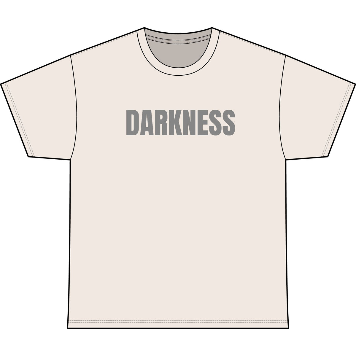 TheTattedBiker Darkness Graphic Tee — Minimalist Gothic Text Shirt