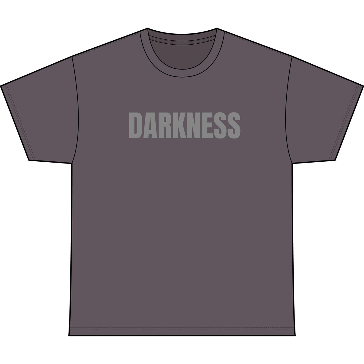 TheTattedBiker Darkness Graphic Tee — Minimalist Gothic Text Shirt