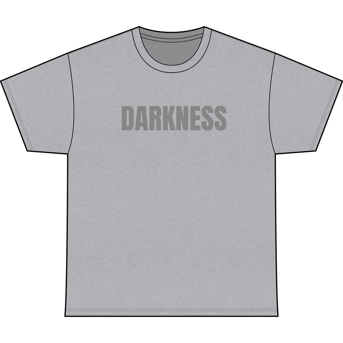 TheTattedBiker Darkness Graphic Tee — Minimalist Gothic Text Shirt