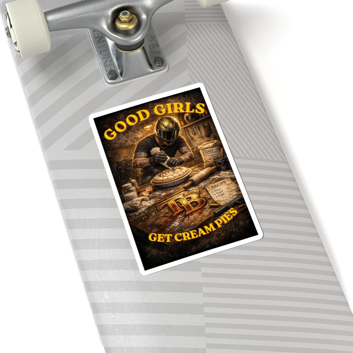 TheTattedBiker- Domesticated Tatted Cream Pie Sticker