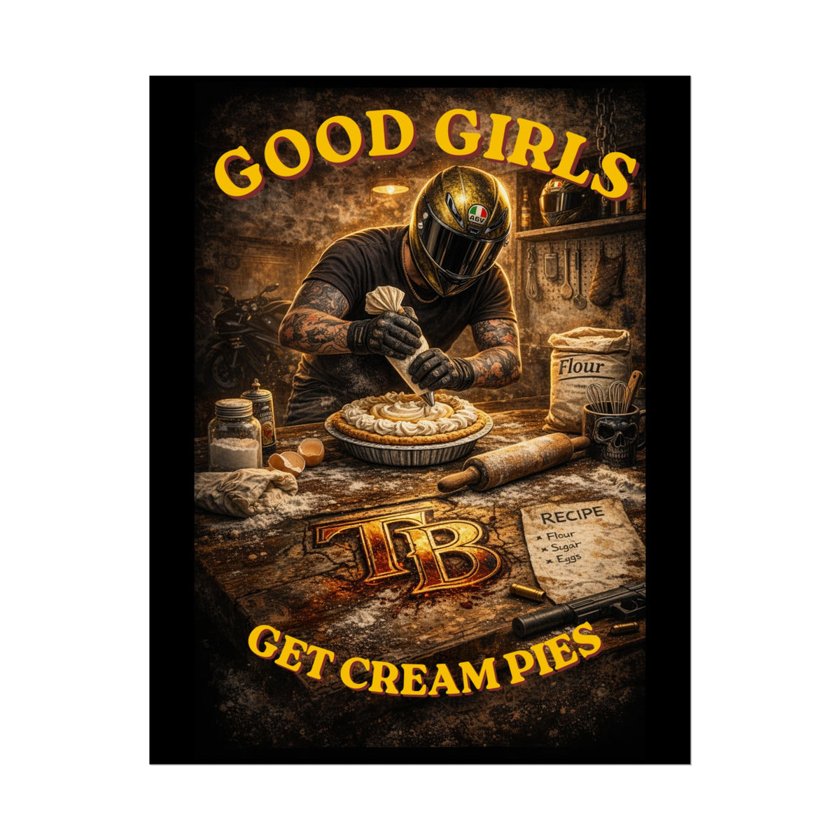 TheTattedBiker- Domesticated Tatted Cream Pie Poster