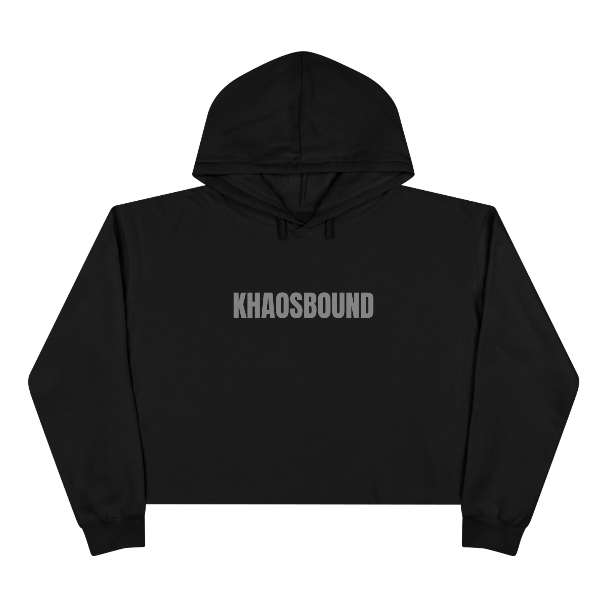 Khaosbound Crop Hoodie — Minimal Logo Cropped Sweatshirt