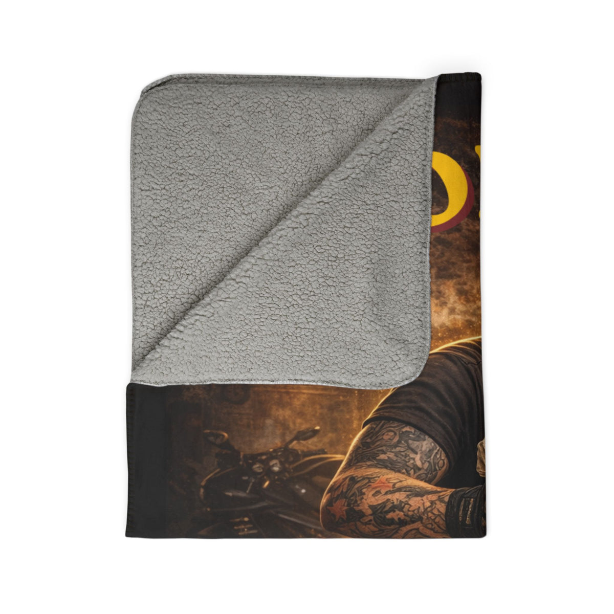 TheTattedBiker- Domesticated Tatted Cream Pie Fleece Sherpa Blanket