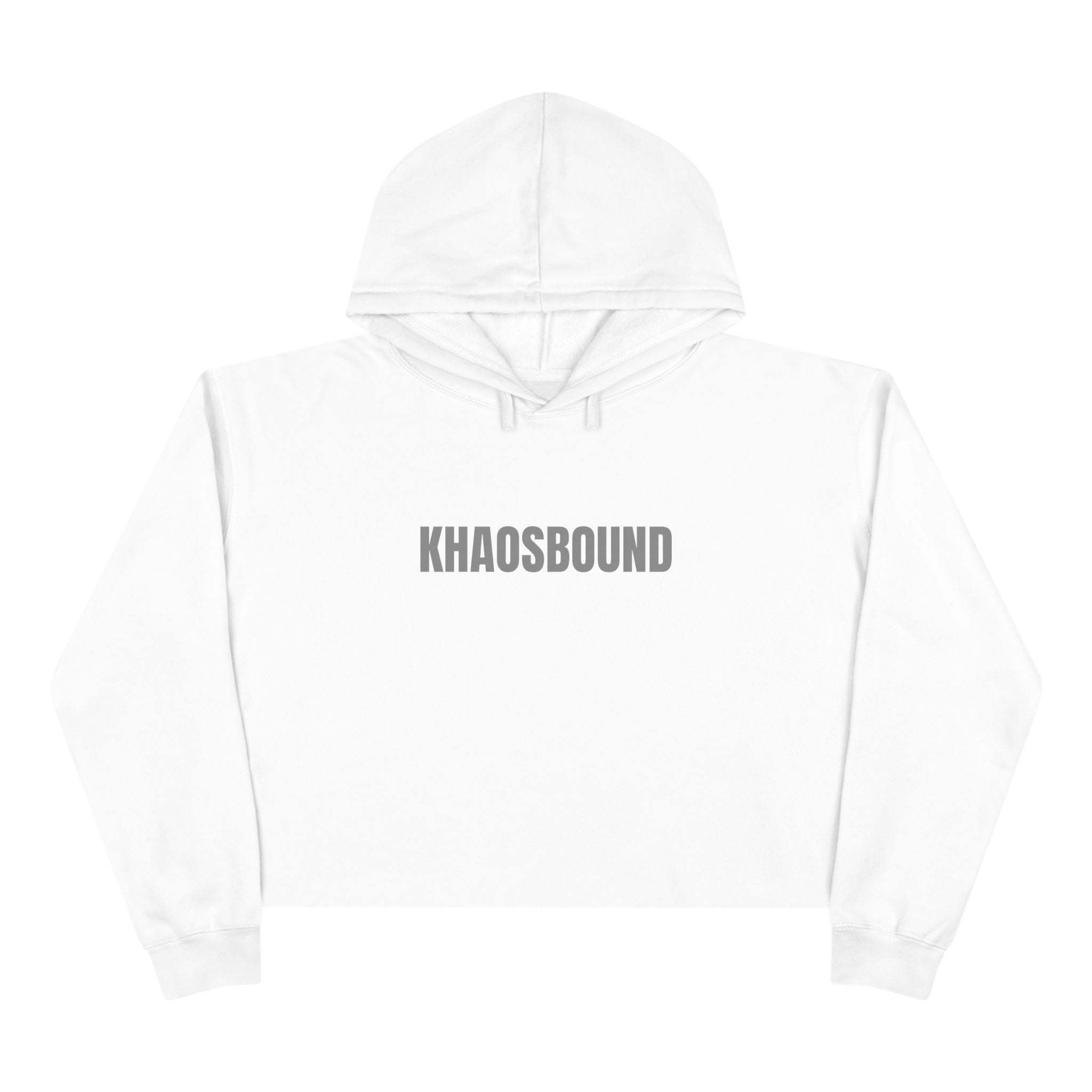 Khaosbound Crop Hoodie — Minimal Logo Cropped Sweatshirt