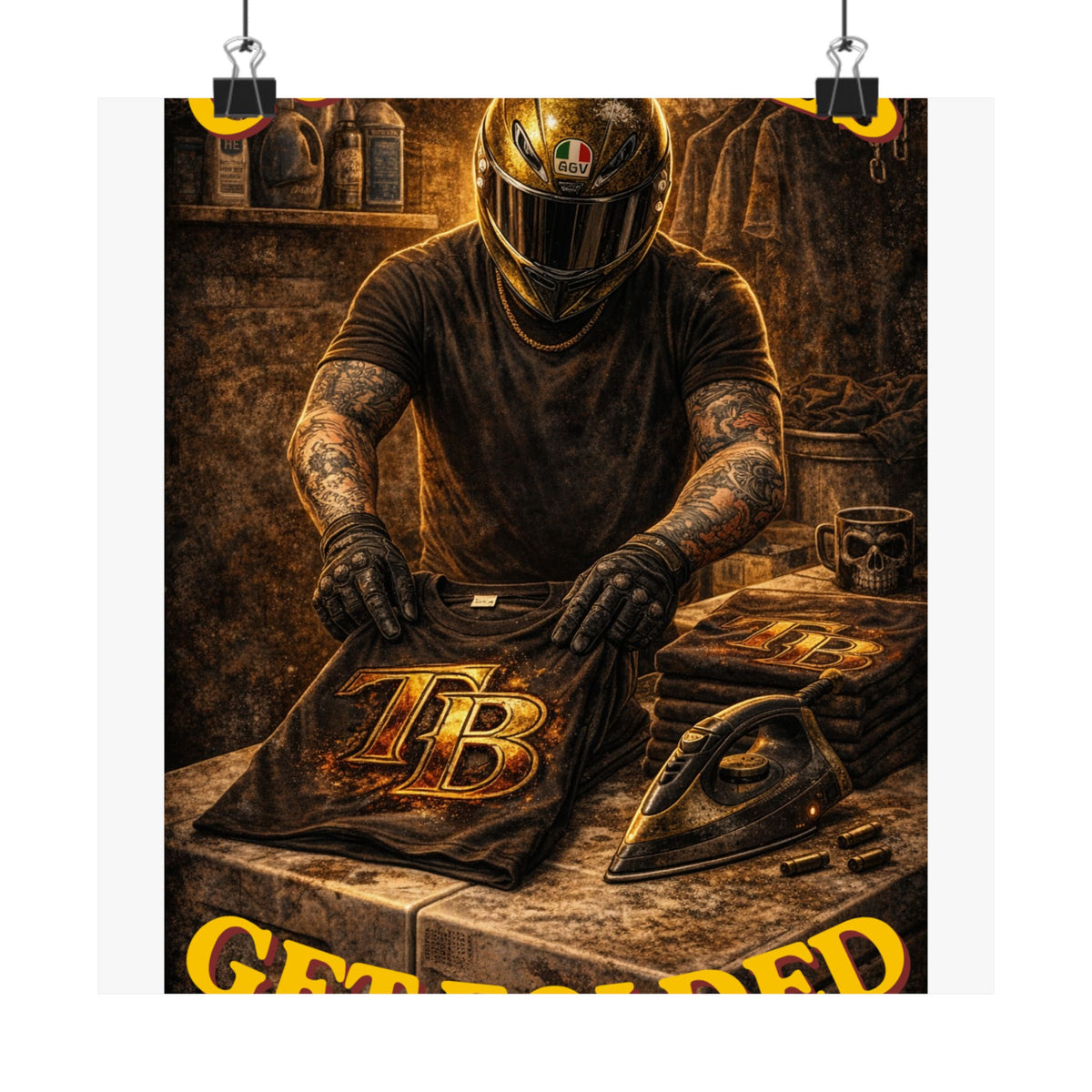 TheTattedBiker- Domesticated Tatted Get Folded Poster
