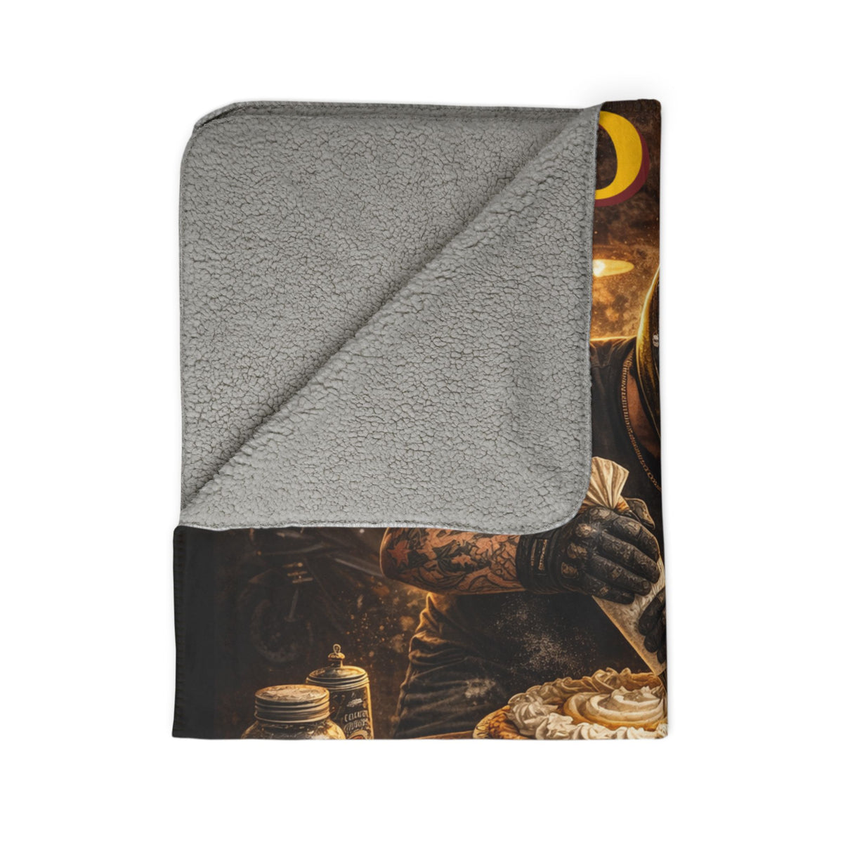 TheTattedBiker- Domesticated Tatted Cream Pie Fleece Sherpa Blanket