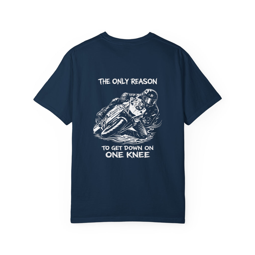 @Thecr1msoncr6w-  “The Only Reason to Get Down on One Knee” Racing T-Shirt (White Font)