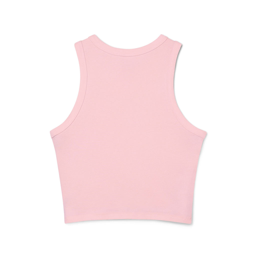 KHAOSBOUND Women's Racer Tank Top — Cropped Micro Rib Graphic Tank
