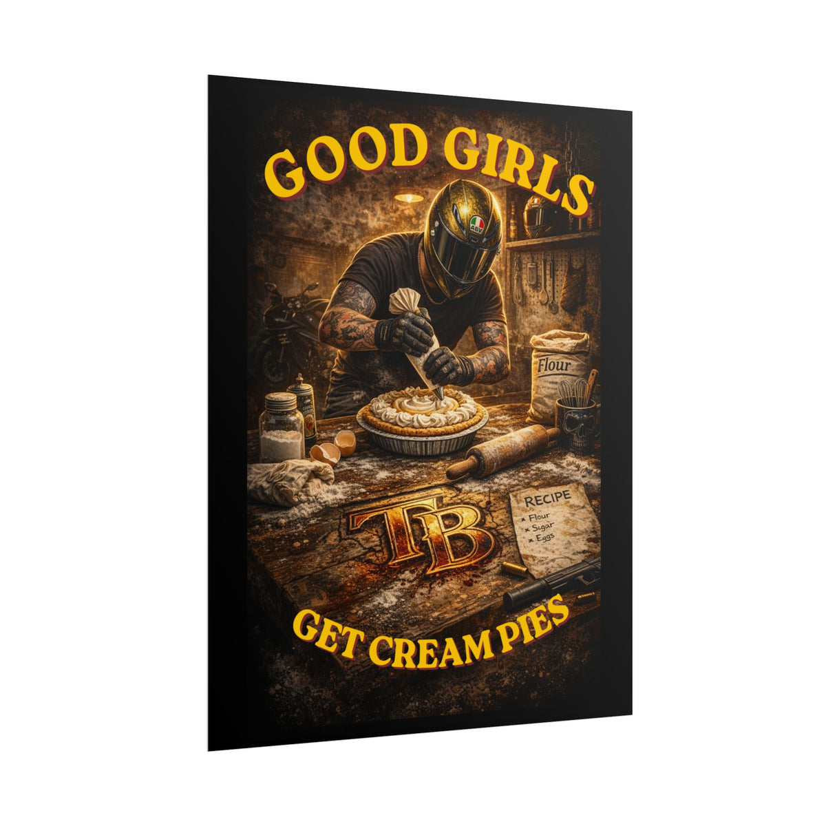 TheTattedBiker- Domesticated Tatted Cream Pie Poster