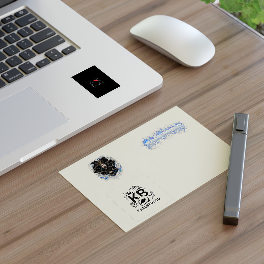 Khaosbound Sticker Sheet — Gothic Medusa, Logo & Minimal Art Stickers