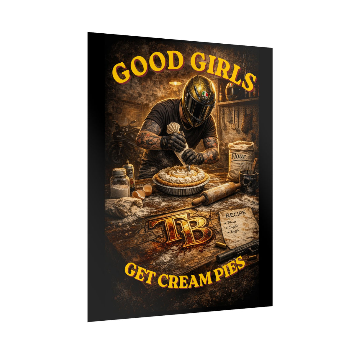 TheTattedBiker- Domesticated Tatted Cream Pie Poster