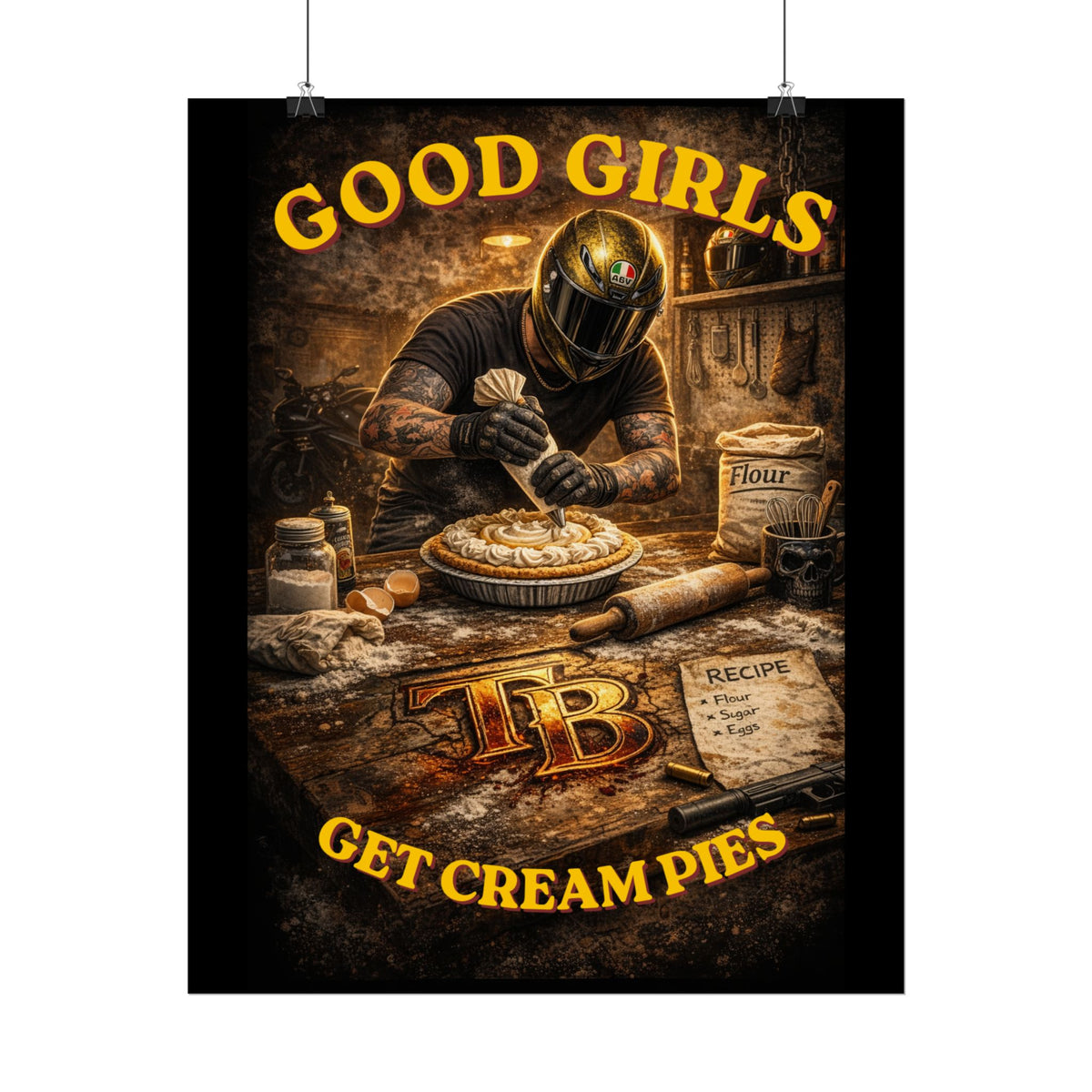 TheTattedBiker- Domesticated Tatted Cream Pie Poster