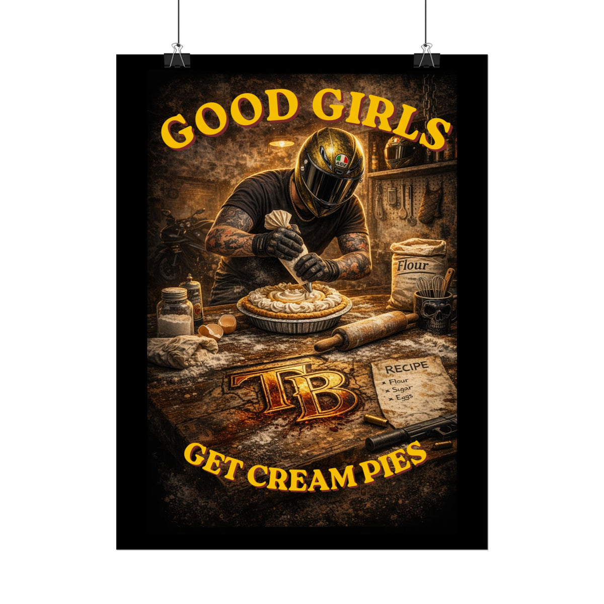 TheTattedBiker- Domesticated Tatted Cream Pie Poster