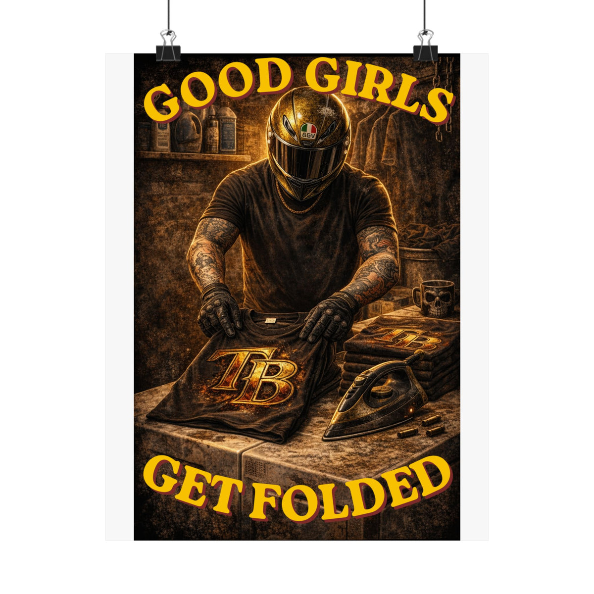 TheTattedBiker- Domesticated Tatted Get Folded Poster