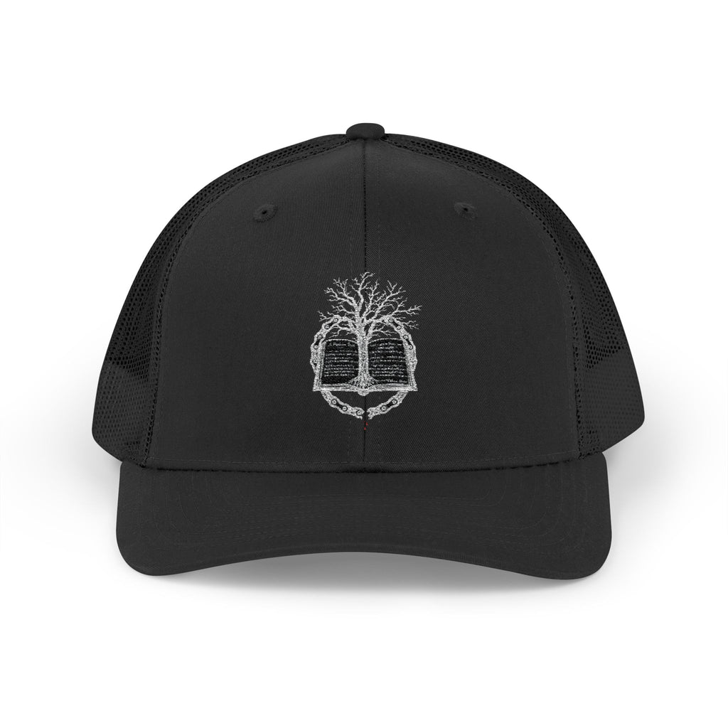 Tree of Life Snapback Trucker Cap — White Embroidered Nature Logo
