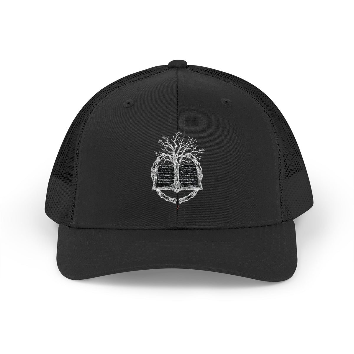 Tree of Life Snapback Trucker Cap — White Embroidered Nature Logo