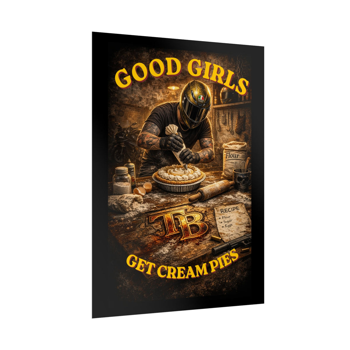 TheTattedBiker- Domesticated Tatted Cream Pie Poster