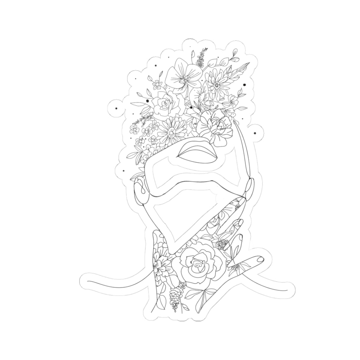 Floral Mask Kiss-Cut Stickers | Aesthetic Decor for Laptops, Journals, and More, Unique Gift for Floral Lovers