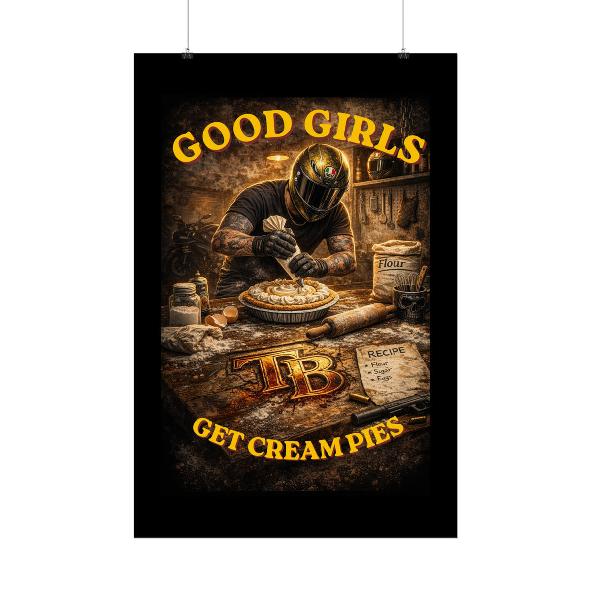 TheTattedBiker- Domesticated Tatted Cream Pie Poster