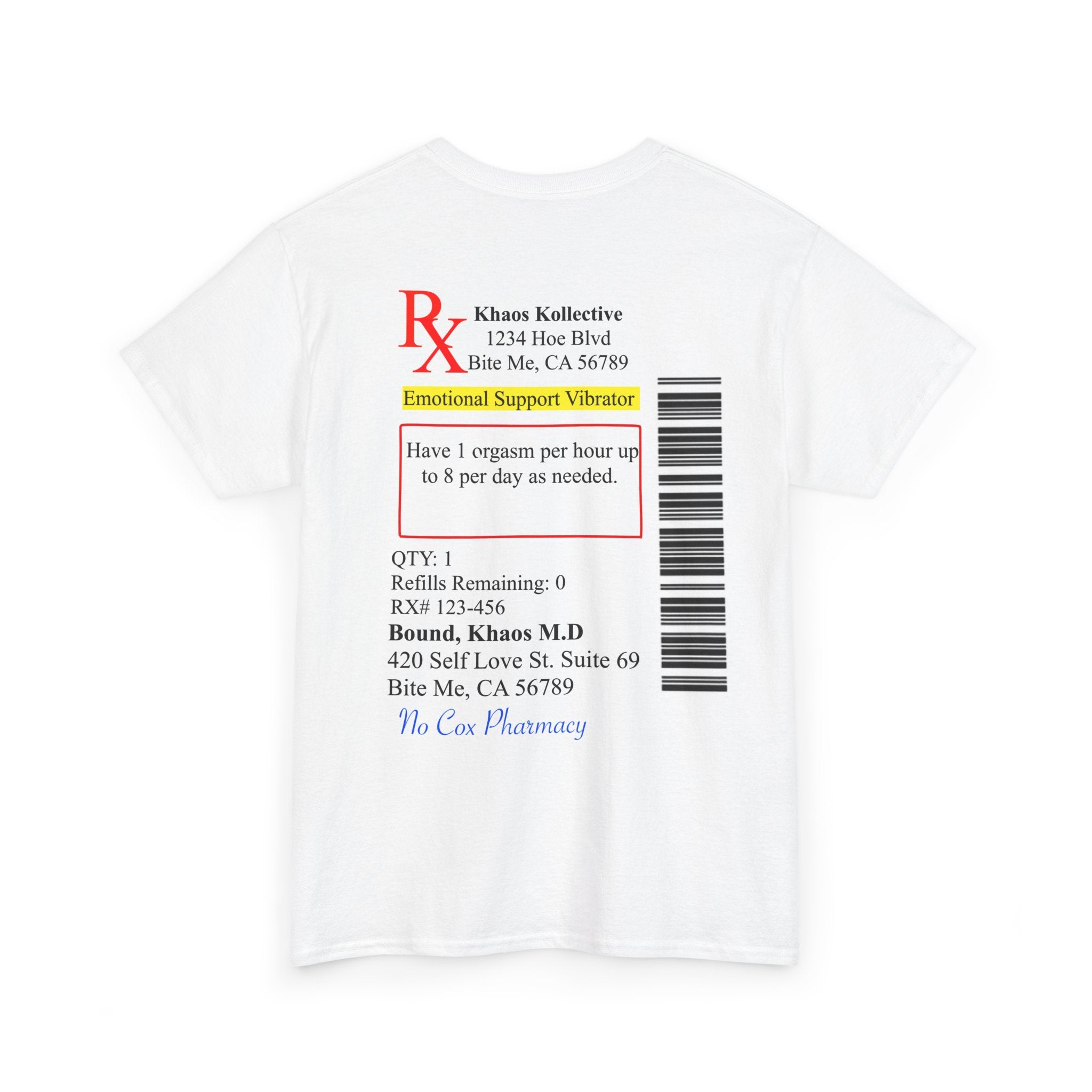 Khaosbound Emotional Support Vibrator Prescription Tee