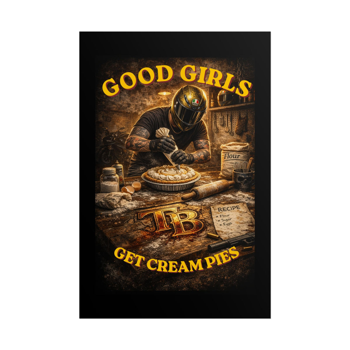 TheTattedBiker- Domesticated Tatted Cream Pie Poster