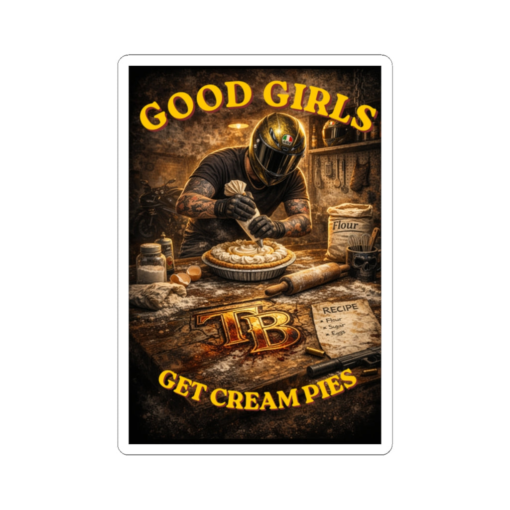 TheTattedBiker- Domesticated Tatted Cream Pie Sticker