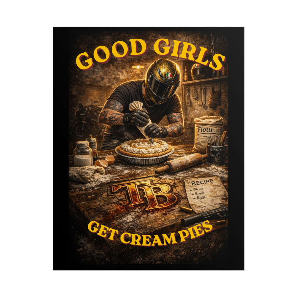 TheTattedBiker- Domesticated Tatted Cream Pie Poster