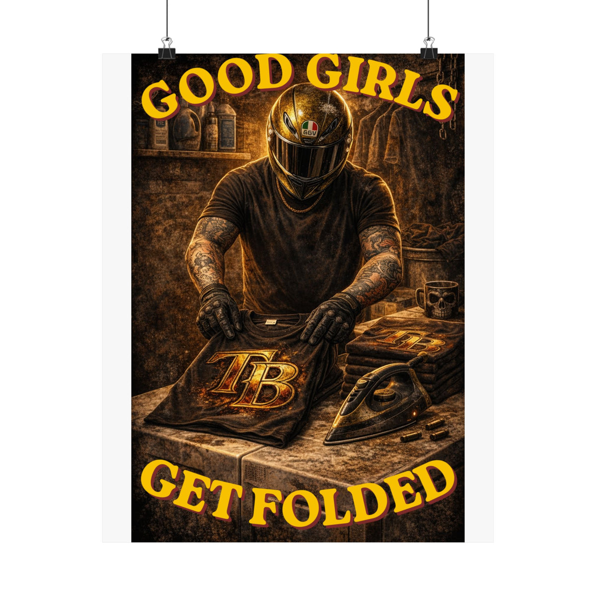 TheTattedBiker- Domesticated Tatted Get Folded Poster