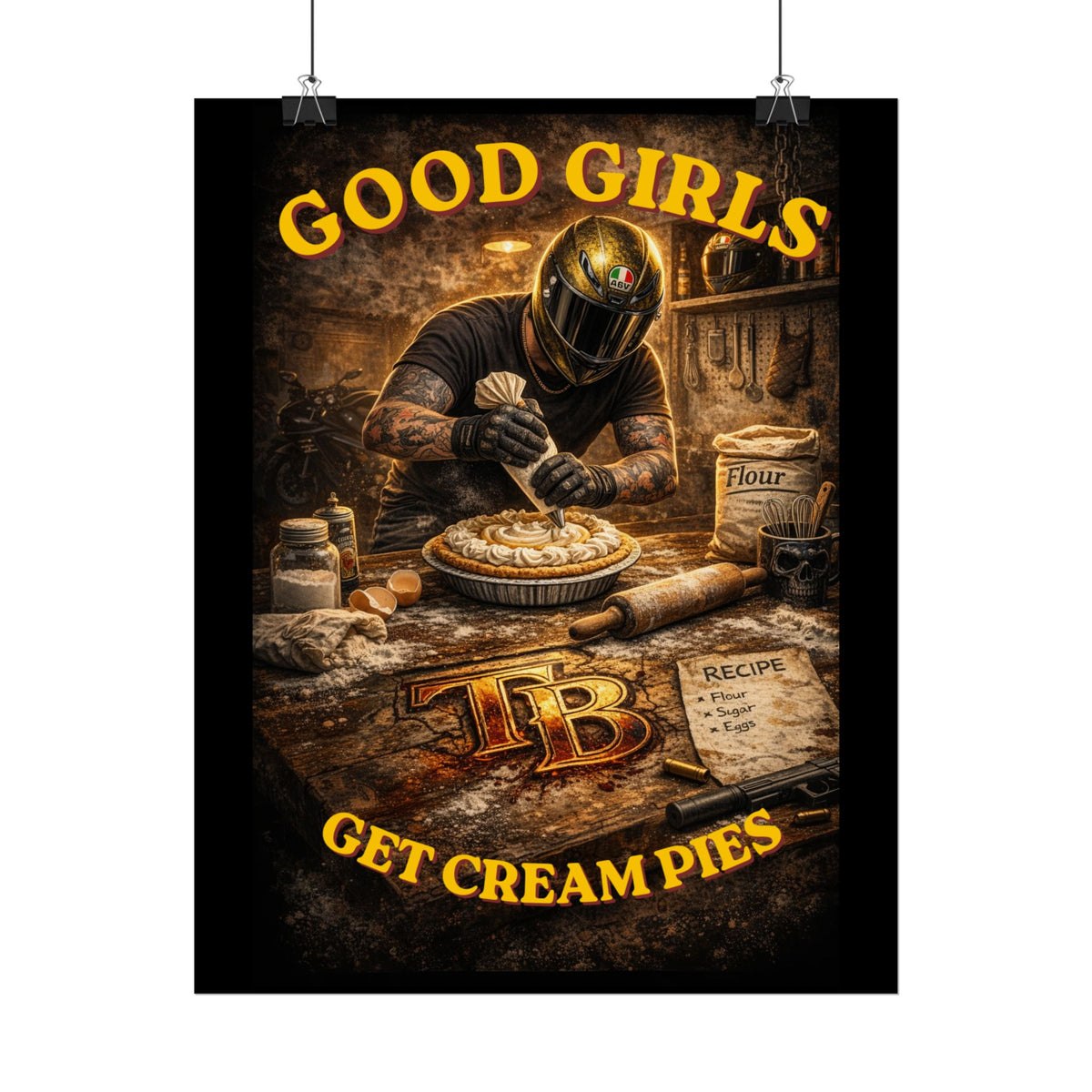 TheTattedBiker- Domesticated Tatted Cream Pie Poster