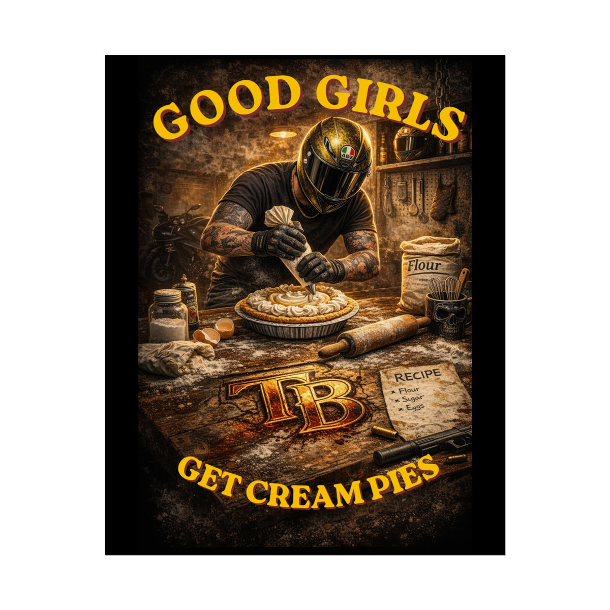 TheTattedBiker- Domesticated Tatted Cream Pie Poster