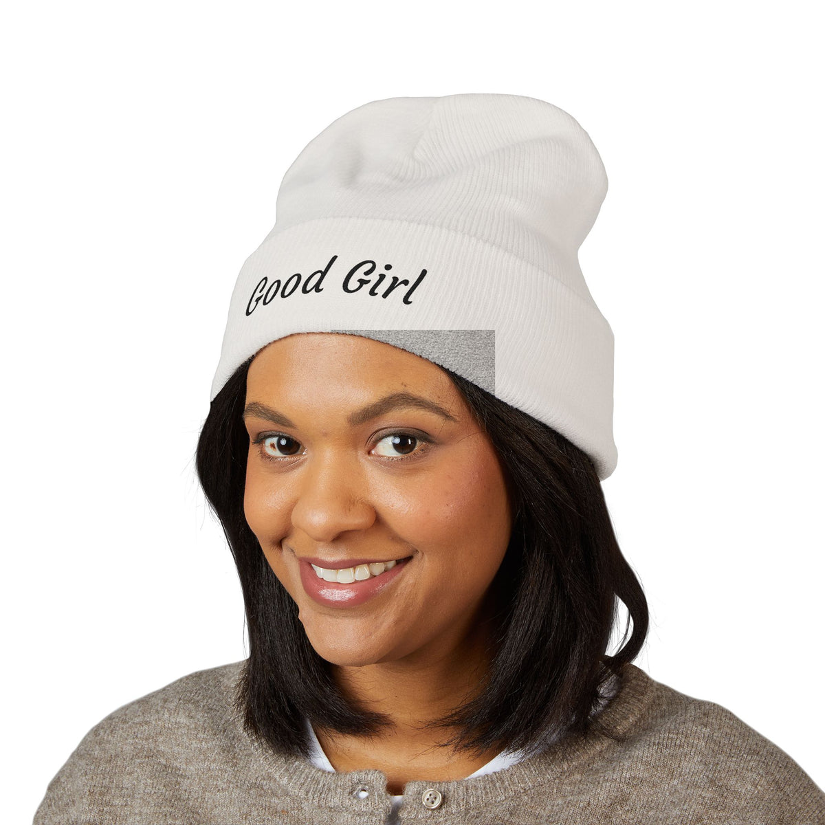 Red's Good Girl Embroidered Cuffed Beanie — Classic Knit Winter Hat