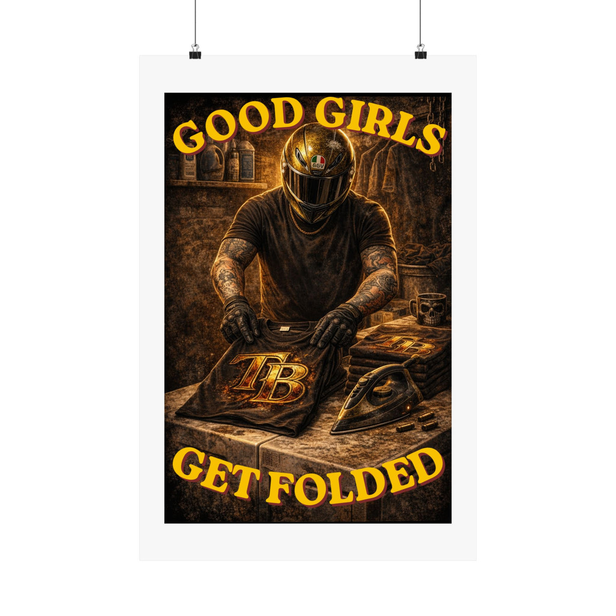 TheTattedBiker- Domesticated Tatted Get Folded Poster