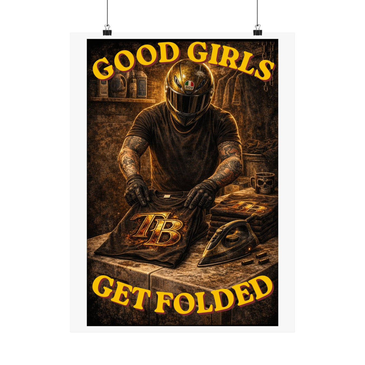 TheTattedBiker- Domesticated Tatted Get Folded Poster