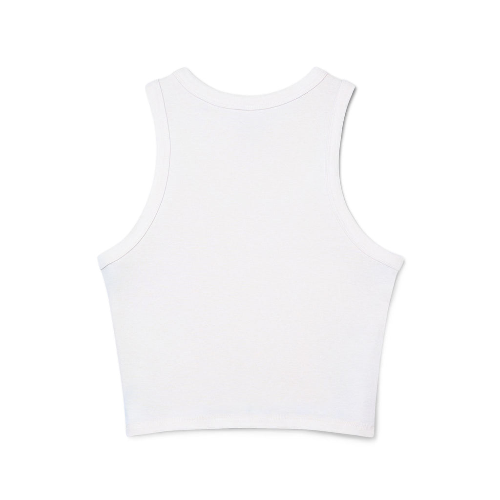 KHAOSBOUND Women's Racer Tank Top — Cropped Micro Rib Graphic Tank