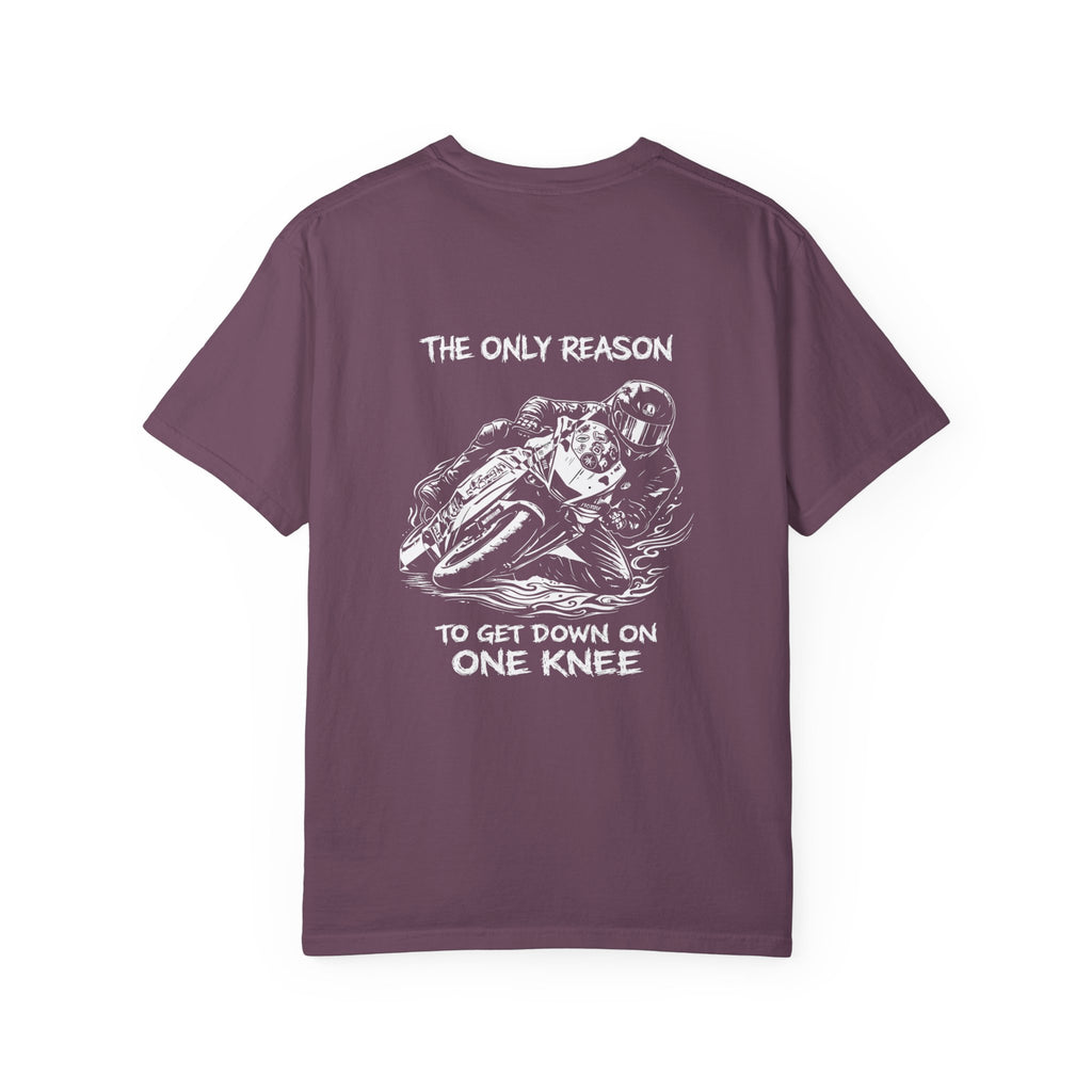 @Thecr1msoncr6w-  “The Only Reason to Get Down on One Knee” Racing T-Shirt (White Font)