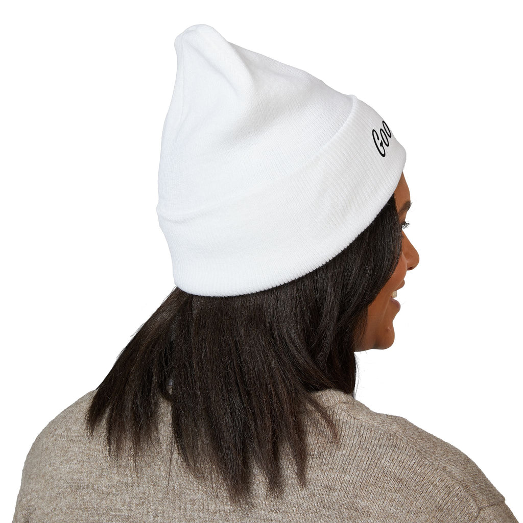 Red's Good Girl Embroidered Cuffed Beanie — Classic Knit Winter Hat