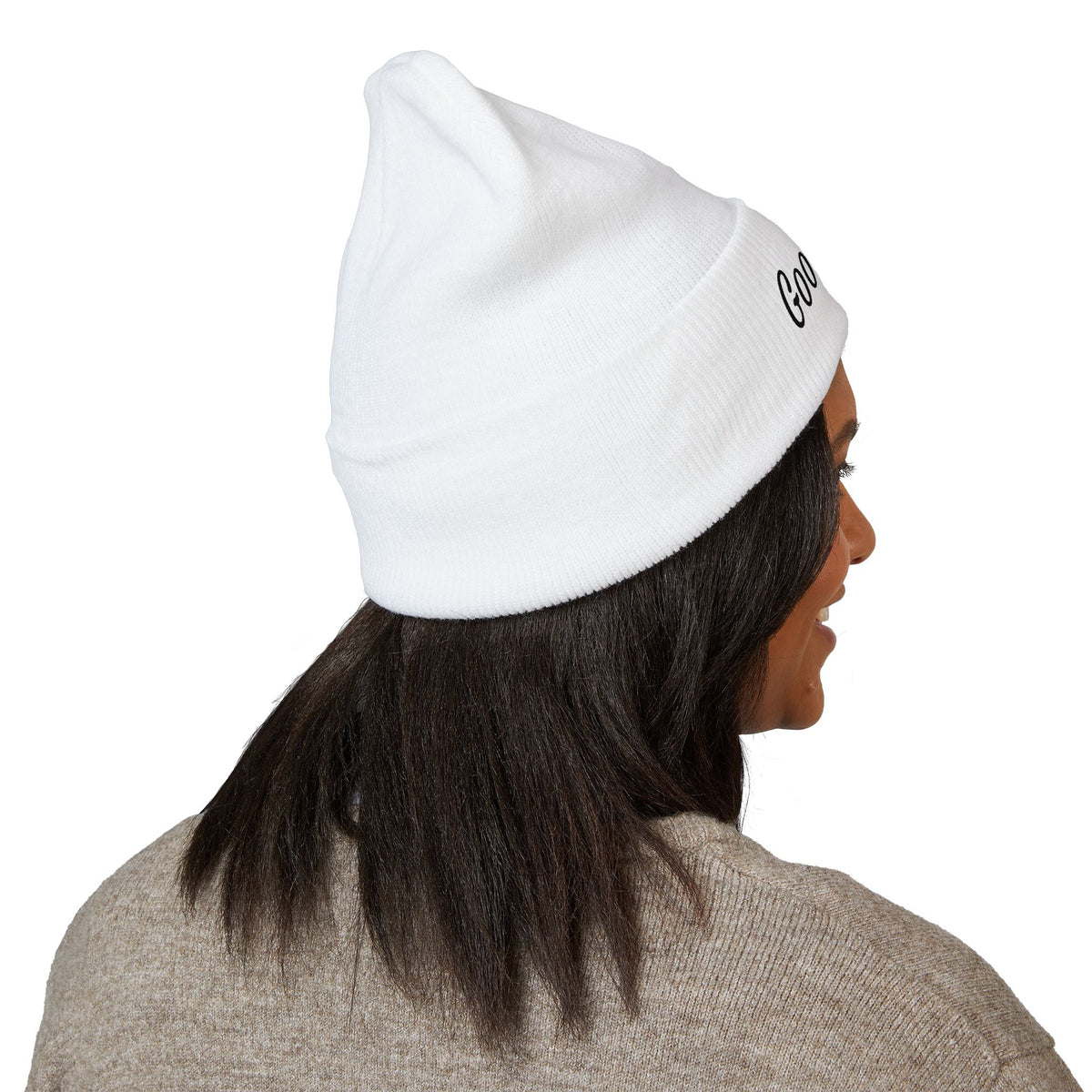 Red's Good Girl Embroidered Cuffed Beanie — Classic Knit Winter Hat