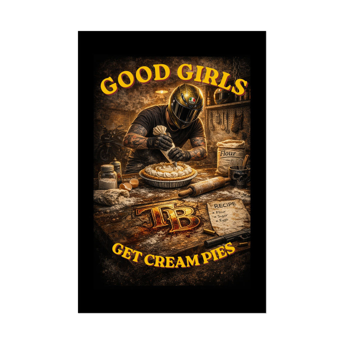 TheTattedBiker- Domesticated Tatted Cream Pie Poster
