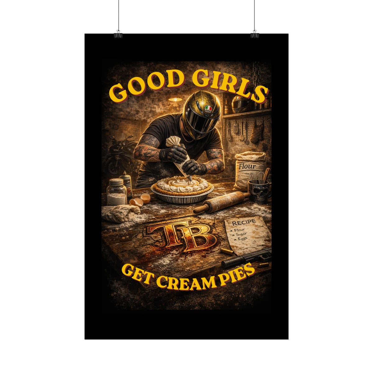 TheTattedBiker- Domesticated Tatted Cream Pie Poster