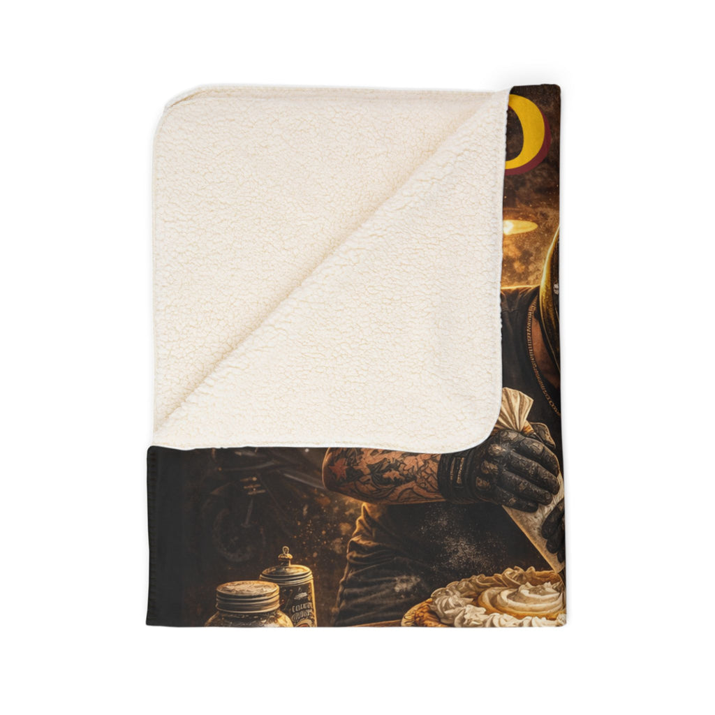 TheTattedBiker- Domesticated Tatted Cream Pie Fleece Sherpa Blanket