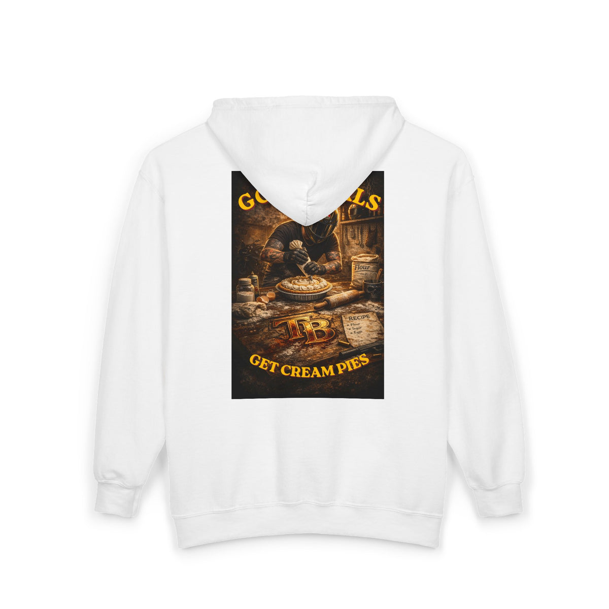 TheTattedBiker- Domesticated Tatted Cream Pie Full Zip Hooded Sweatshirt