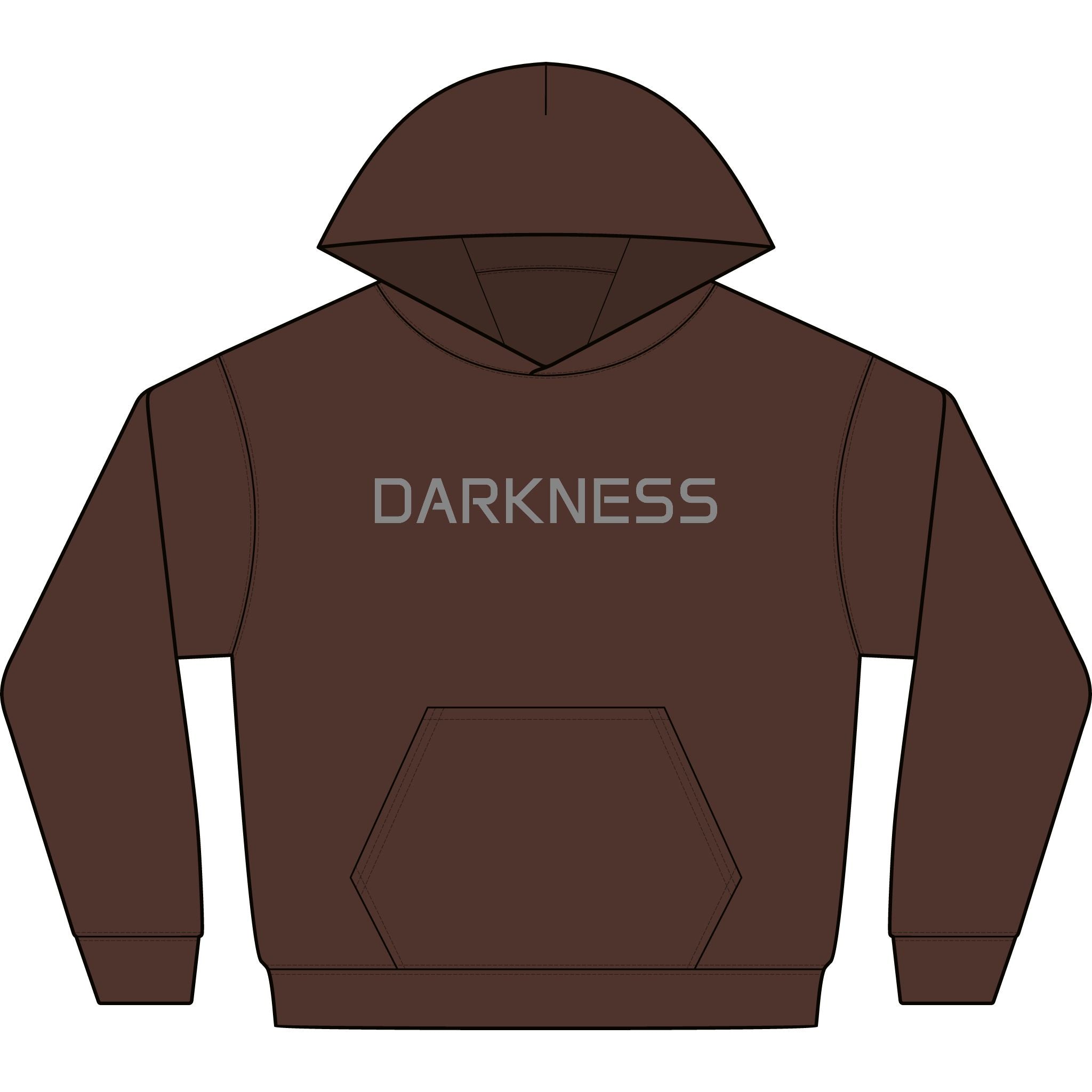 Darkness Hoodie — Minimalist Gothic Graphic Hooded Sweatshirt