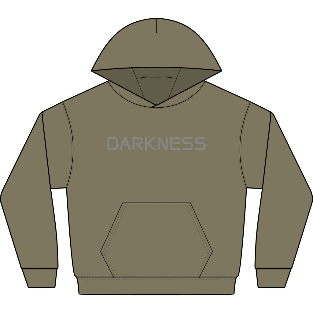 Darkness Hoodie — Minimalist Gothic Graphic Hooded Sweatshirt