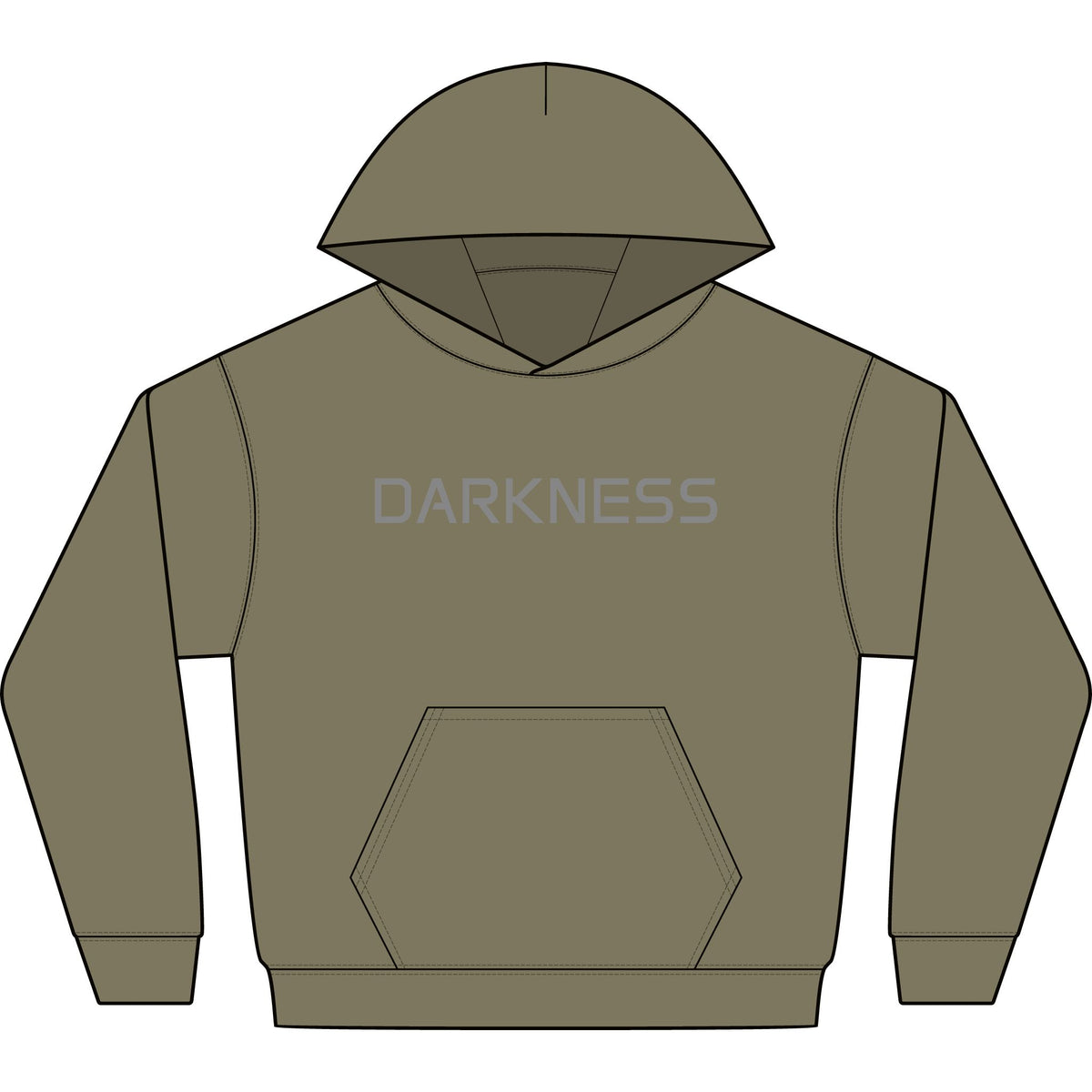 Darkness Hoodie — Minimalist Gothic Graphic Hooded Sweatshirt