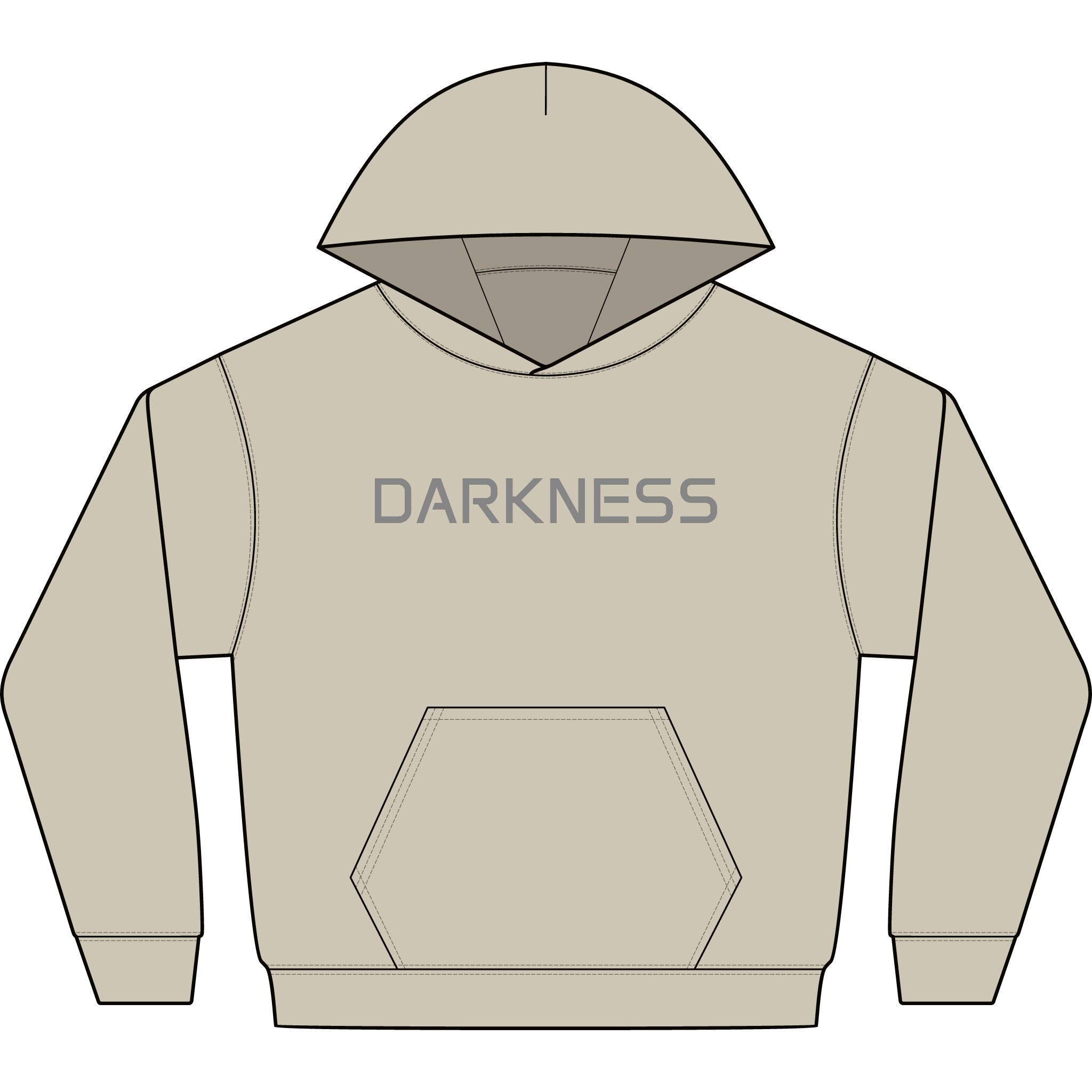 Darkness Hoodie — Minimalist Gothic Graphic Hooded Sweatshirt