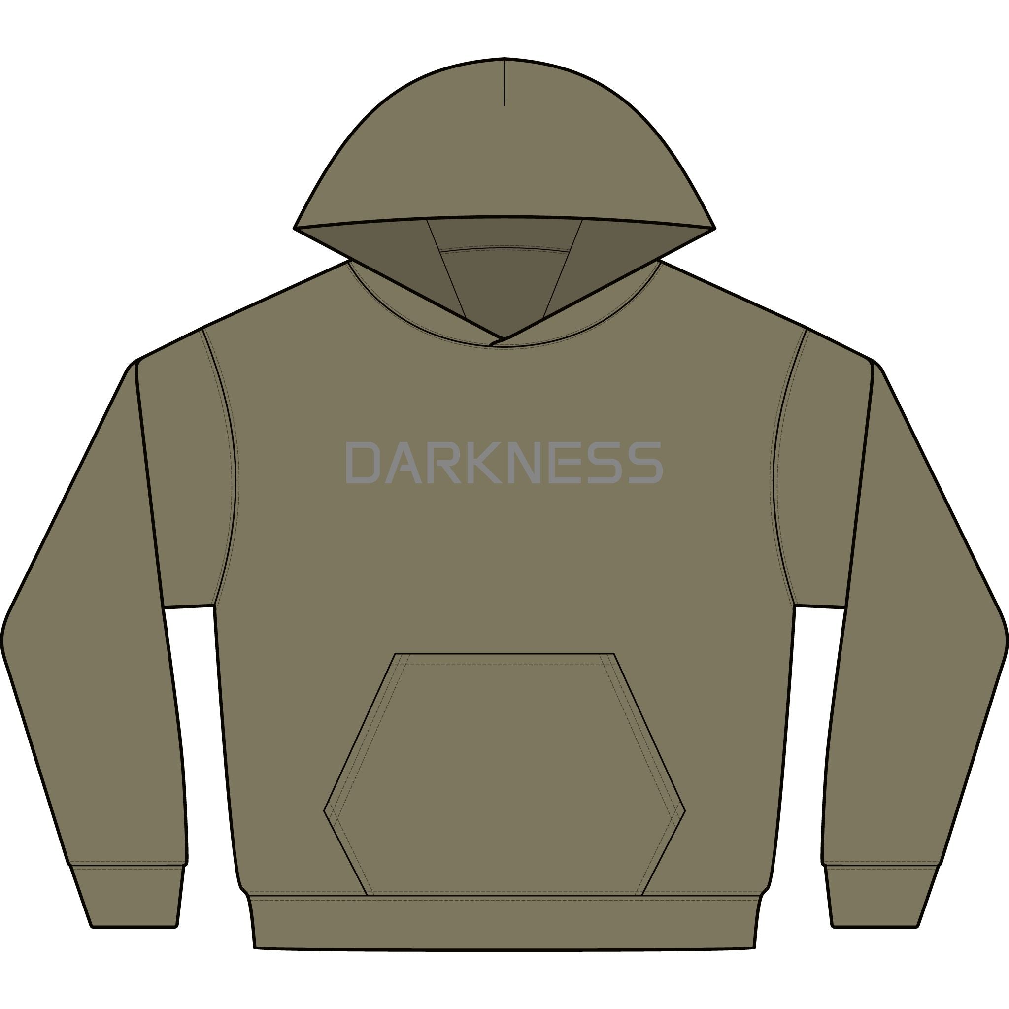 Darkness Hoodie — Minimalist Gothic Graphic Hooded Sweatshirt